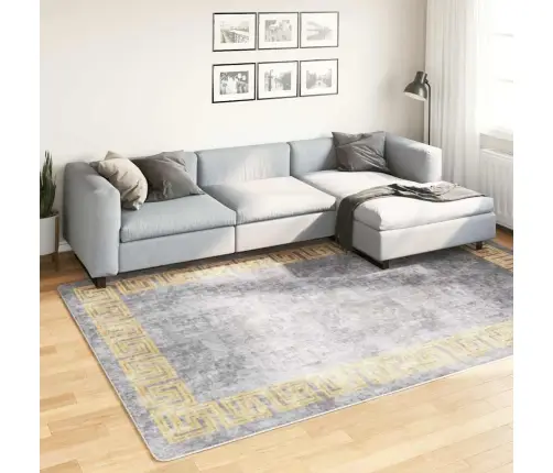 Paklājs, 190X300 Cm, Pelēks, Mazgājams, Neslīdošs Vidaxl Paklājs, 190X300 Cm, Pelēks, Mazgājams, Neslīdošs Vidaxl