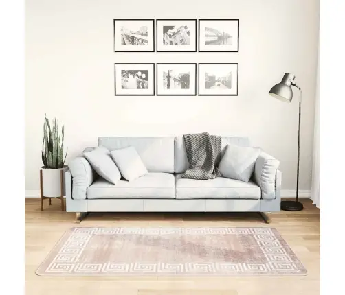 Paklājs, 80X150 Cm, Bēšs, Mazgājams, Neslīdošs Vidaxl