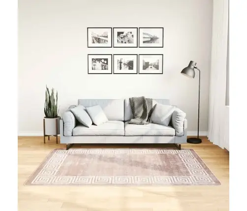 Paklājs, 120X180 Cm, Bēšs, Mazgājams, Neslīdošs Vidaxl