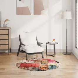 Paklājs, Φ 120 Cm, Mazgājams, Neslīdošs, Daudzkrāsains Vidaxl