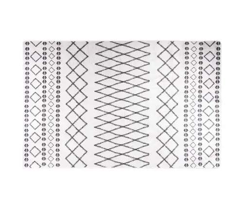 Paklājs, 80X150 Cm, Melns Ar Baltu, Mazgājams, Neslīdošs Vidaxl