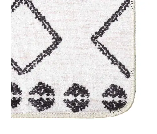 Paklājs, 80X150 Cm, Melns Ar Baltu, Mazgājams, Neslīdošs Vidaxl