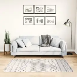 Paklājs, 80X150 Cm, Melns Ar Baltu, Mazgājams, Neslīdošs Vidaxl Paklājs, 80X150 Cm, Melns Ar Baltu, Mazgājams, Neslīdošs Vidaxl
