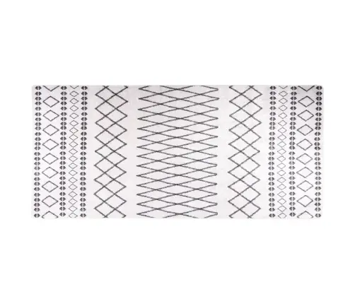 Paklājs, 80X300 Cm, Melns Ar Baltu, Mazgājams, Neslīdošs Vidaxl