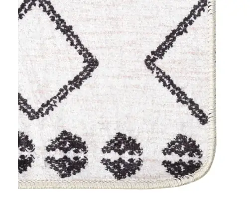 Paklājs, 80X300 Cm, Melns Ar Baltu, Mazgājams, Neslīdošs Vidaxl