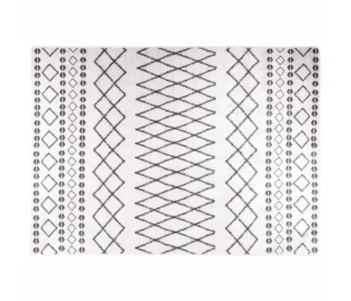 Paklājs, 120X180 Cm, Melns Ar Baltu, Mazgājams, Neslīdošs Vidaxl