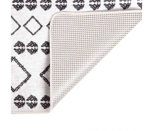 Paklājs, 120X180 Cm, Melns Ar Baltu, Mazgājams, Neslīdošs Vidaxl