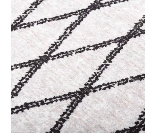 Paklājs, 120X180 Cm, Melns Ar Baltu, Mazgājams, Neslīdošs Vidaxl