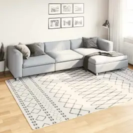 Paklājs, 190X300 Cm, Melns Ar Baltu, Mazgājams, Neslīdošs Vidaxl