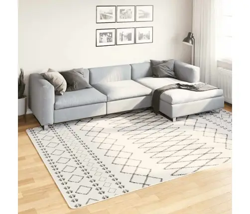 Paklājs, 190X300 Cm, Melns Ar Baltu, Mazgājams, Neslīdošs Vidaxl