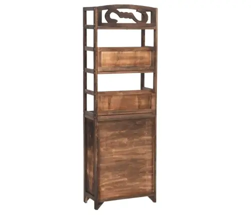 Skapis, Tumši Brūns, 46X24X140 Cm, Paulonijas Masīvkoks Vidaxl