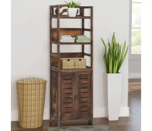 Skapis, Tumši Brūns, 46X24X140 Cm, Paulonijas Masīvkoks Vidaxl