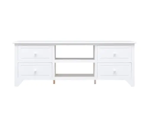 Tv Skapītis, 108X30X40 Cm, Paulonijas Masīvkoks, Balts Vidaxl