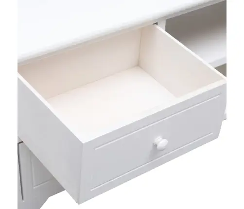 Tv Skapītis, 108X30X40 Cm, Paulonijas Masīvkoks, Balts Vidaxl