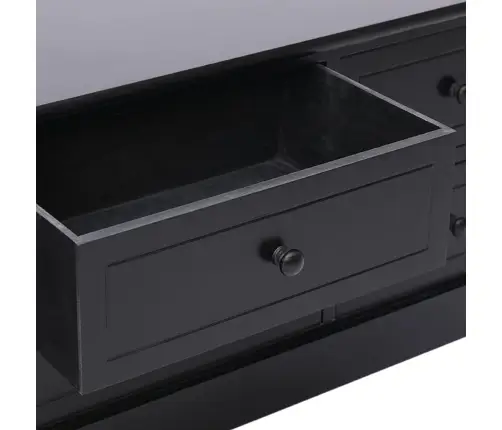 Tv Skapītis, 108X30X40 Cm, Paulonijas Masīvkoks, Melns Vidaxl