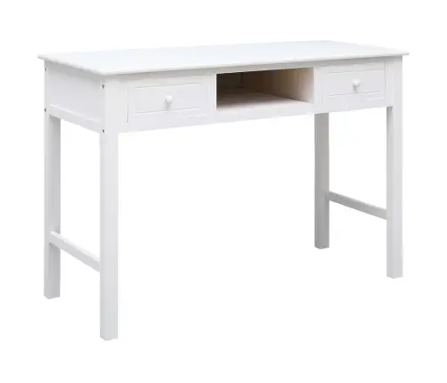 Rakstāmgalds, 108X30X76 Cm, Balts, Paulonijas Masīvkoks Vidaxl