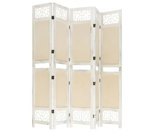 5 Paneeliga Sirm, Kreemjasvalge, 175 X 165, Kangas