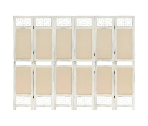 6 Paneeliga Sirm, Kreemjasvalge, 210 X 165 cm Kangas