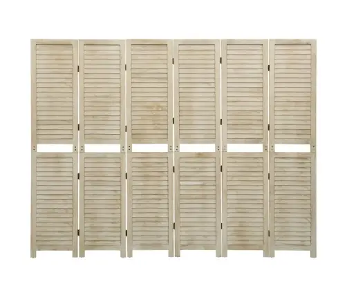 6-Paneļu Istabas Aizslietnis, 210X165 Cm, Paulonijas Masīvkoks Vidaxl