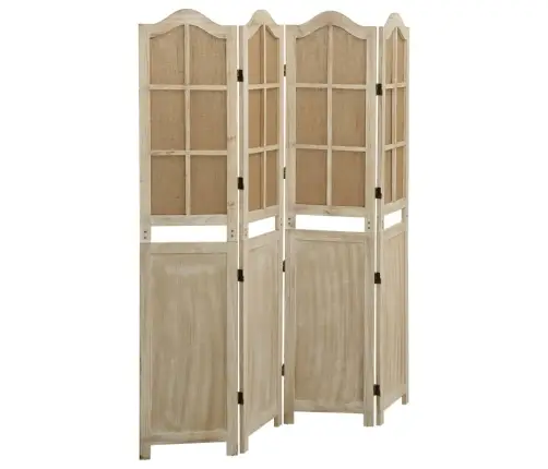 4 Paneļu Istabas Aizslietnis, 140X165 Cm, Brūns Audums Vidaxl