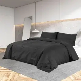 Gultasveļas Komplekts, Melns, 220X240 Cm, Viegla Mikrošķiedra Vidaxl