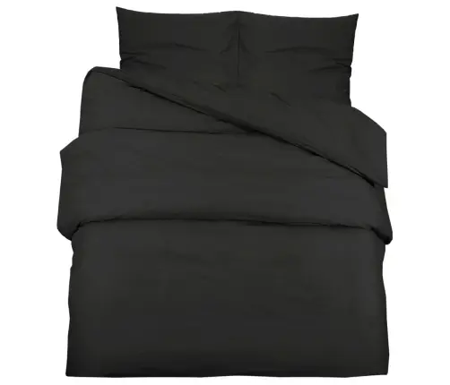 Gultasveļas Komplekts, Melns, 200X200 Cm, Viegla Mikrošķiedra Vidaxl Gultasveļas Komplekts, Melns, 200X200 Cm, Viegla Mikrošķiedra Vidaxl