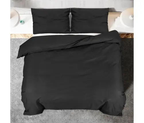 Gultasveļas Komplekts, Melns, 200X200 Cm, Viegla Mikrošķiedra Vidaxl Gultasveļas Komplekts, Melns, 200X200 Cm, Viegla Mikrošķiedra Vidaxl