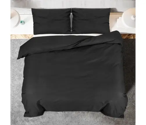 Voodipesukomplekt, Must, 225X220 cm Kerge, Mikrofiiber