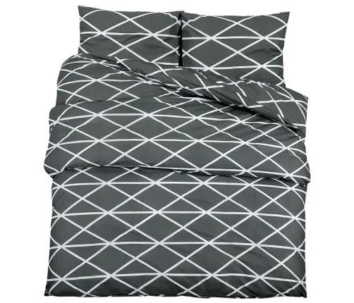 Gultasveļas Komplekts, Pelēks, 155X220 Cm, Kokvilna Vidaxl