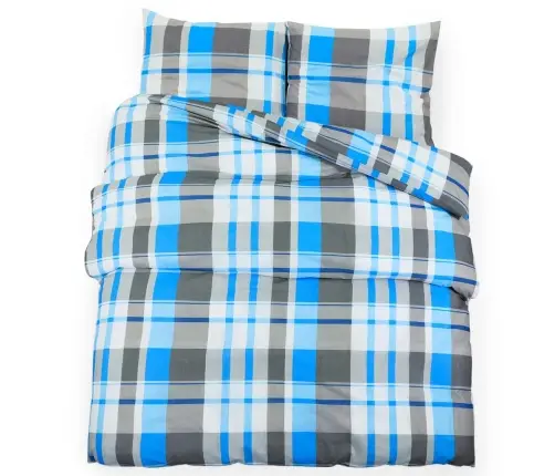 Gultasveļas Komplekts, Zils Un Pelēks, 140X200 Cm, Kokvilna Vidaxl