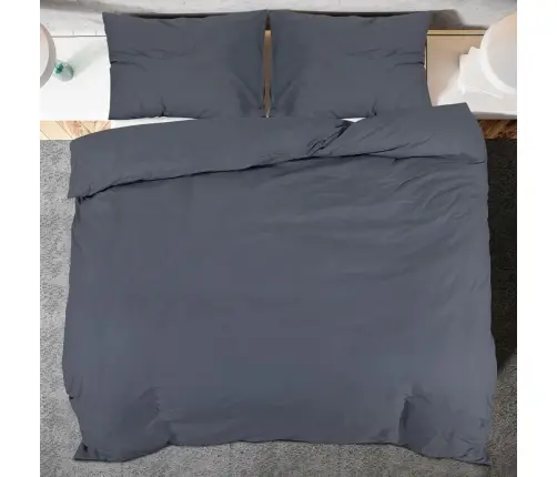 Gultasveļas Komplekts, Antracītpelēks, 135X200 Cm, Kokvilna Vidaxl