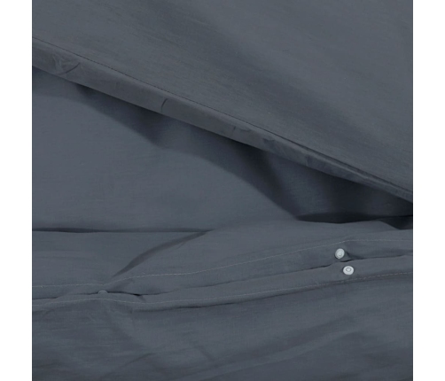 Gultasveļas Komplekts, Antracītpelēks, 200X200 Cm, Kokvilna Vidaxl