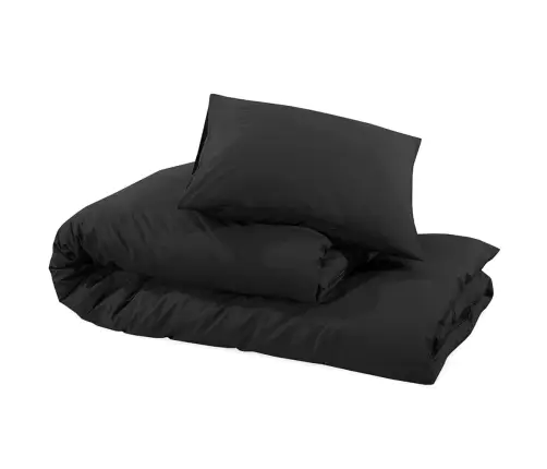 Gultasveļas Komplekts, Melns, 225X220 Cm, Kokvilna Vidaxl