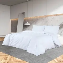 Gultasveļas Komplekts, Balts, 200X200 Cm, Kokvilna Vidaxl Gultasveļas Komplekts, Balts, 200X200 Cm, Kokvilna Vidaxl