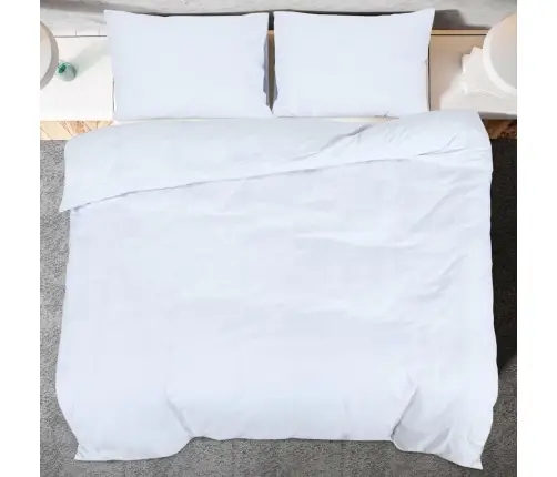 Voodipesukomplekt, Valge, 260 X 220 cm Puuvill