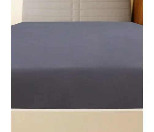 Palags Ar Gumiju, Antracītpelēks, 90X200 Cm, Kokvilna Vidaxl