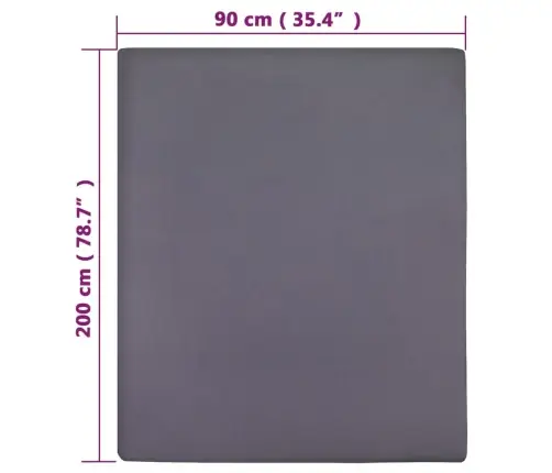 Palags Ar Gumiju, Antracītpelēks, 90X200 Cm, Kokvilna Vidaxl