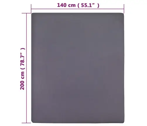 Palagi Ar Gumiju, 2 Gab., Antracītpelēki, 140X200 Cm, Kokvilna Vidaxl