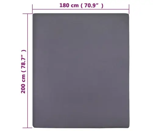 Palags Ar Gumiju, Antracītpelēks, 180X200 Cm, Kokvilna Vidaxl