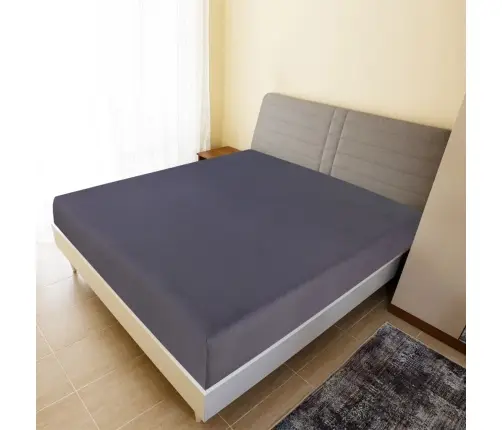 Palags Ar Gumiju, Antracītpelēks, 180X200 Cm, Kokvilna Vidaxl