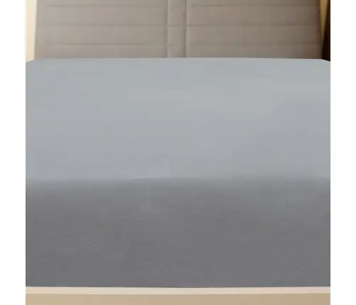 Palags Ar Gumiju, Pelēks, 90X200 Cm, Kokvilna Vidaxl
