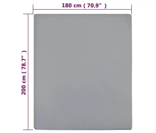 Palags Ar Gumiju, Pelēks, 180X200 Cm, Kokvilna Vidaxl