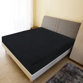 Palags Ar Gumiju, Melns, 100X200 Cm, Kokvilna Vidaxl