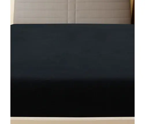 Paklodės Su Guma, 2Vnt., Juodos, 100X200cm Medvilnė Paklodės Su Guma, 2Vnt., Juodos, 100X200cm Medvilnė