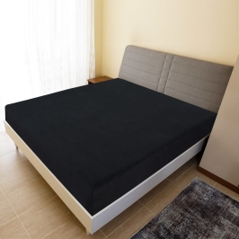 Palags Ar Gumiju, Melns, 140X200 Cm, Kokvilna Vidaxl