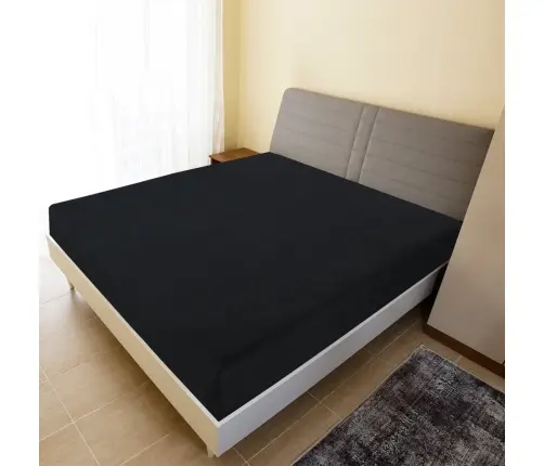 Palagi Ar Gumiju, 2 Gab., Melni, 160X200 Cm, Kokvilna Vidaxl