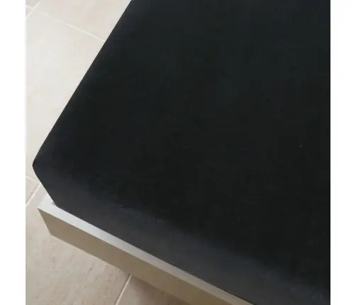 Palags Ar Gumiju, Melns, 180X200 Cm, Kokvilna Vidaxl