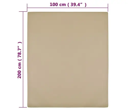 Paklodės Su Guma, 2Vnt., Taupe Spalvos, 100X200cm Medvilnė