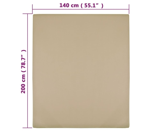 Paklodės Su Guma, 2Vnt., Taupe Spalvos, 140X200cm Medvilnė