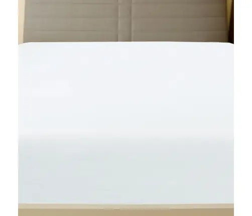 Palags Ar Gumiju, Balts, 140X200 Cm, Kokvilna Vidaxl